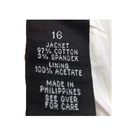 AGB Womens Black White Geometric Print Button Front Tie Waist Jacket Size 16 - Picture 7 of 8